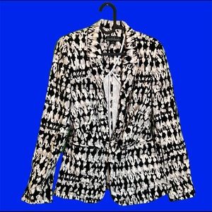 Badgley Mischka Black & White Patterned Blazer